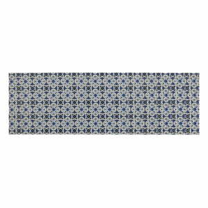Biało-niebieski plastikowy dywanik łazienkowy 65x200 cm Murcia – Wenko obraz