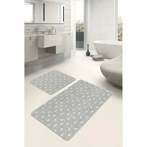 Szare dywaniki łazienkowe zestaw 2 szt. 60x100 cm – Mila Home obraz
