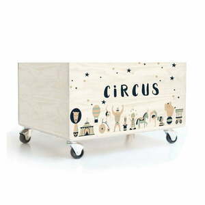 Dziecięcy sosnowy pojemnik na kółkach Folkifreckles Circus Crew obraz