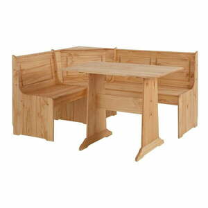 Komplet ławki narożnej i stołu z litego drewna sosnowego Støraa Samantha obraz
