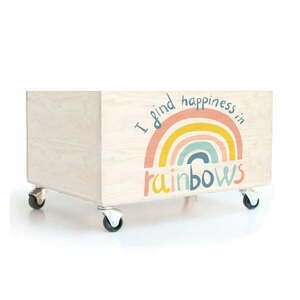 Dziecięcy sosnowy pojemnik na kółkach Folkifreckles Rainbow obraz
