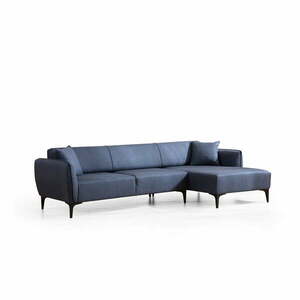 Niebieska sofa narożna Belissimo, prawy narożnik – Balcab Home obraz