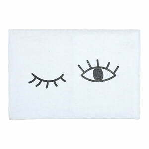 Biały dywanik łazienkowy z domieszką bawełny Really Nice Things Eyes, 40 x 60 cm obraz