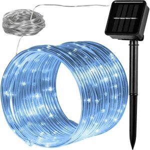 Solarny świetlny wąż - 100 LED zimny biały obraz