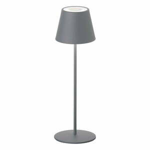Szara lampa stołowa LED z metalowym kloszem, ściemniaczem i czujnikiem ruchu (wys. 38 cm) Consenza – Fischer & Honsel obraz