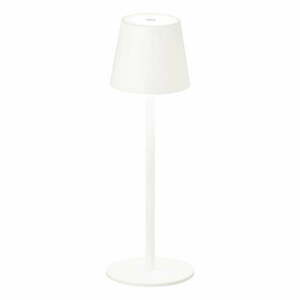 Biała lampa stołowa LED z metalowym kloszem, ściemniaczem i czujnikiem ruchu (wys. 38 cm) Tropea – Fischer & Honsel obraz