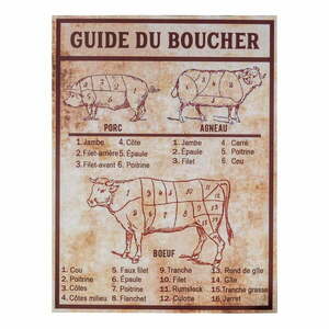 Metalowa tabliczka 30x40 cm Butcher's guide – Antic Line obraz