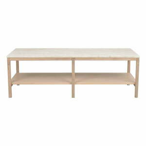 Biało-naturalny stolik z kamiennym blatem 140x60 cm Orwel – Rowico obraz