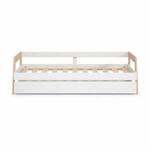 Białe łóżko dziecięce z drewna sosnowego z wysuwanym łóżkiem 90x200 cm Carrie – Marckeric obraz
