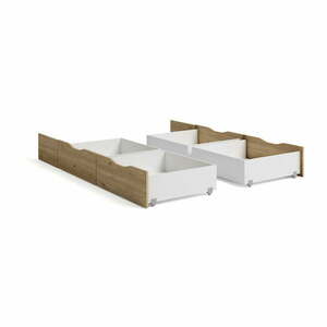 Biało-naturalne szuflady pod łóżko zestaw 2 szt. Lyon – Marckeric obraz