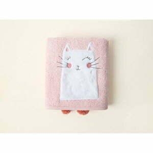 Różowy bawełniany ręcznik dziecięcy 75x50 cm Kitty – Foutastic obraz