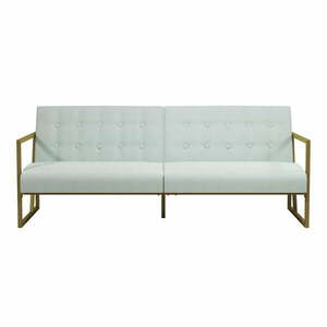 Biała rozkładana sofa z aksamitnym obiciem CosmoLiving by Cosmopolitan Lexington obraz