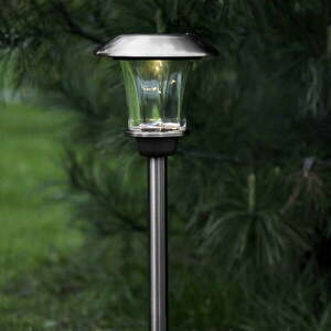 Lampa ogrodowa LED w kolorze srebra Star Trading Granada obraz
