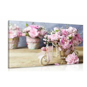 Obraz romantyczny różowy goździk w stylu vintage obraz