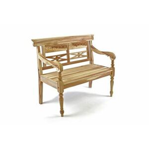 Drewniana 2-osobowa ławka dla dzieci obraz