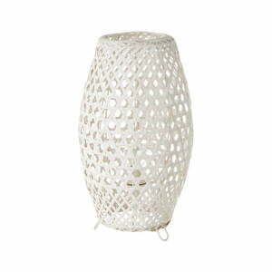 Biała bambusowa lampa stołowa (wys. 36 cm) – Casa Selección obraz