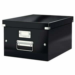 Czarny kartonowy pojemnik z pokrywką 28x37x20 cm Click&Store – Leitz obraz