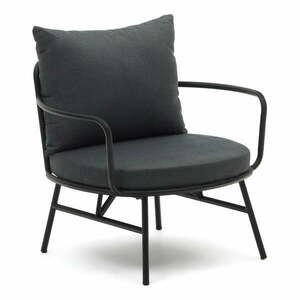 Czarny metalowy fotel ogrodowy Bramant – Kave Home obraz