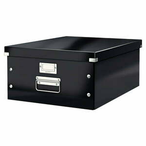 Czarny kartonowy pojemnik z pokrywką 37x48x20 cm Click&Store – Leitz obraz