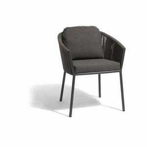 Czarne metalowe krzesło ogrodowe Omer – Diphano obraz