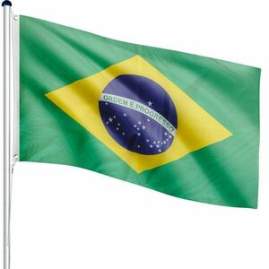 Maszt flagowy z flaga Brazylii, 650 cm obraz