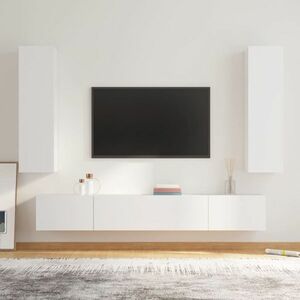 vidaXL Zestaw 4 szafek telewizyjnych, biały obraz