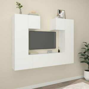 vidaXL Zestaw 6 szafek telewizyjnych, biały, materiał drewnopochodny obraz