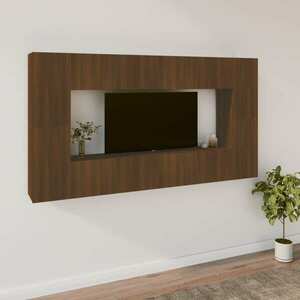 vidaXL 8-częściowy zestaw szafek telewizyjnych, brązowy dąb obraz