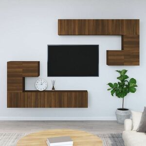 vidaXL Wisząca szafka TV, brązowy dąb, materiał drewnopochodny obraz