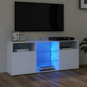 vidaXL Szafka TV z oświetleniem LED, biała, 120x30x50 cm obraz
