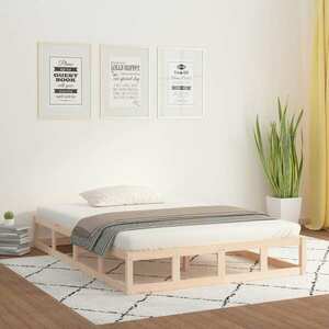 vidaXL Rama łóżka, 140 x 200 cm, lite drewno obraz