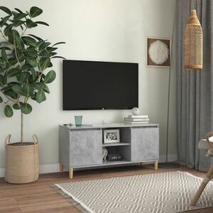 vidaXL Szafka TV z drewnianymi nóżkami, szarość betonu, 103, 5x35x50 cm obraz