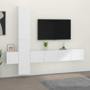 vidaXL 5-częściowy zestaw szafek telewizyjnych, biały obraz
