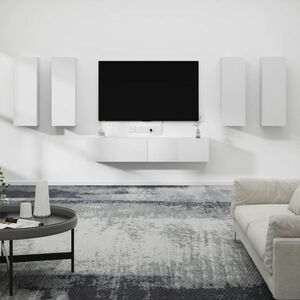 vidaXL Zestaw 6 szafek telewizyjnych, biały obraz