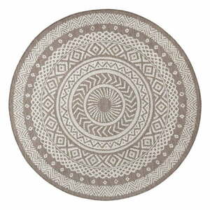 Brązowo-beżowy dywan odpowiedni na zewnątrz Ragami Round, ø 160 cm obraz