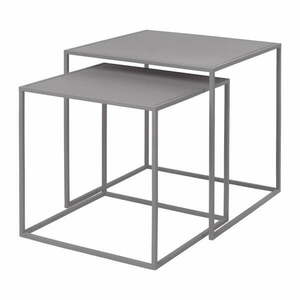 Jasnoszare metalowe stoliki zestaw 2 szt. 40x40 cm Fera – Blomus obraz
