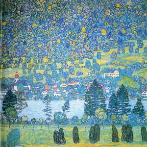 Obraz – reprodukcja 50x50 cm Lake, Gustav Klimt – Fedkolor obraz