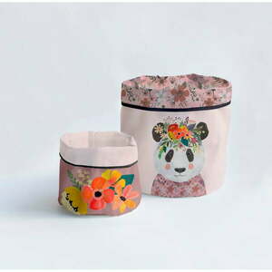 Tekstylne koszyki zestaw 2 szt. Floral Panda – Little Nice Things obraz