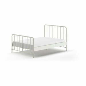 Białe metalowe łóżko ze stelażem 140x200 cm BRONXX – Vipack obraz