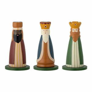 Drewniane świeczniki na świeczkę typu tealight ze świątecznym motywem zestaw 3 szt. Betiel – Bloomingville obraz