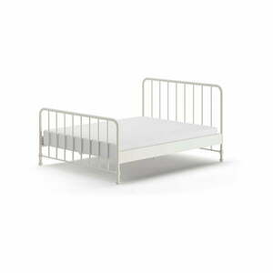 Białe metalowe łóżko ze stelażem 160x200 cm BRONXX – Vipack obraz
