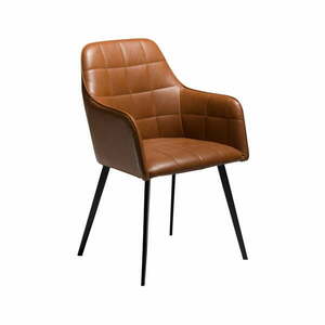 Brązowe krzesło ze skóry ekologicznej DAN-FORM Denmark Embrace Vintage obraz