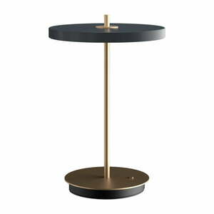 Antracytowa lampa stołowa LED ze ściemniaczem i metalowym kloszem (wysokość 31 cm) Asteria Move – UMAGE obraz