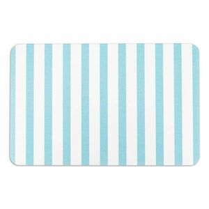 Biało-jasnoniebieski dywanik łazienkowy 39x60 cm Stripe – Artsy Doormats obraz