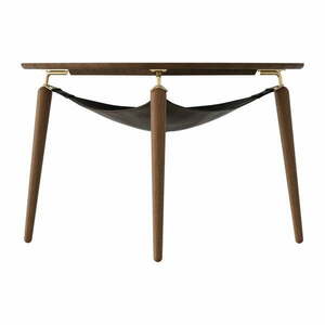 Brązowy okrągły stolik z litego drewna dębowego ø 80 cm Hang Out – UMAGE obraz