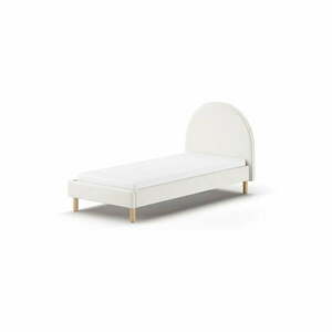 Białe tapicerowane łóżko ze stelażem 90x200 cm MOON – Vipack obraz