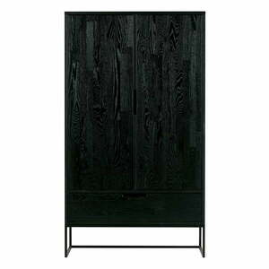 Czarna szafka z litego drewna jesionowego 85x149 cm Silas – WOOOD obraz