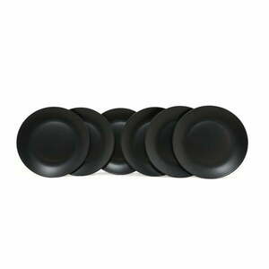 Ceramiczne talerze w kolorze matowej czerni zestaw 6 szt. ø 25 cm – Hermia obraz
