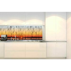 Samoprzylepna fototapeta do kuchni zachód słońca nad jeziorem obraz