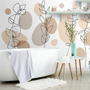 Samoprzylepna tapeta szczegóły minimalistycznych roślin obraz